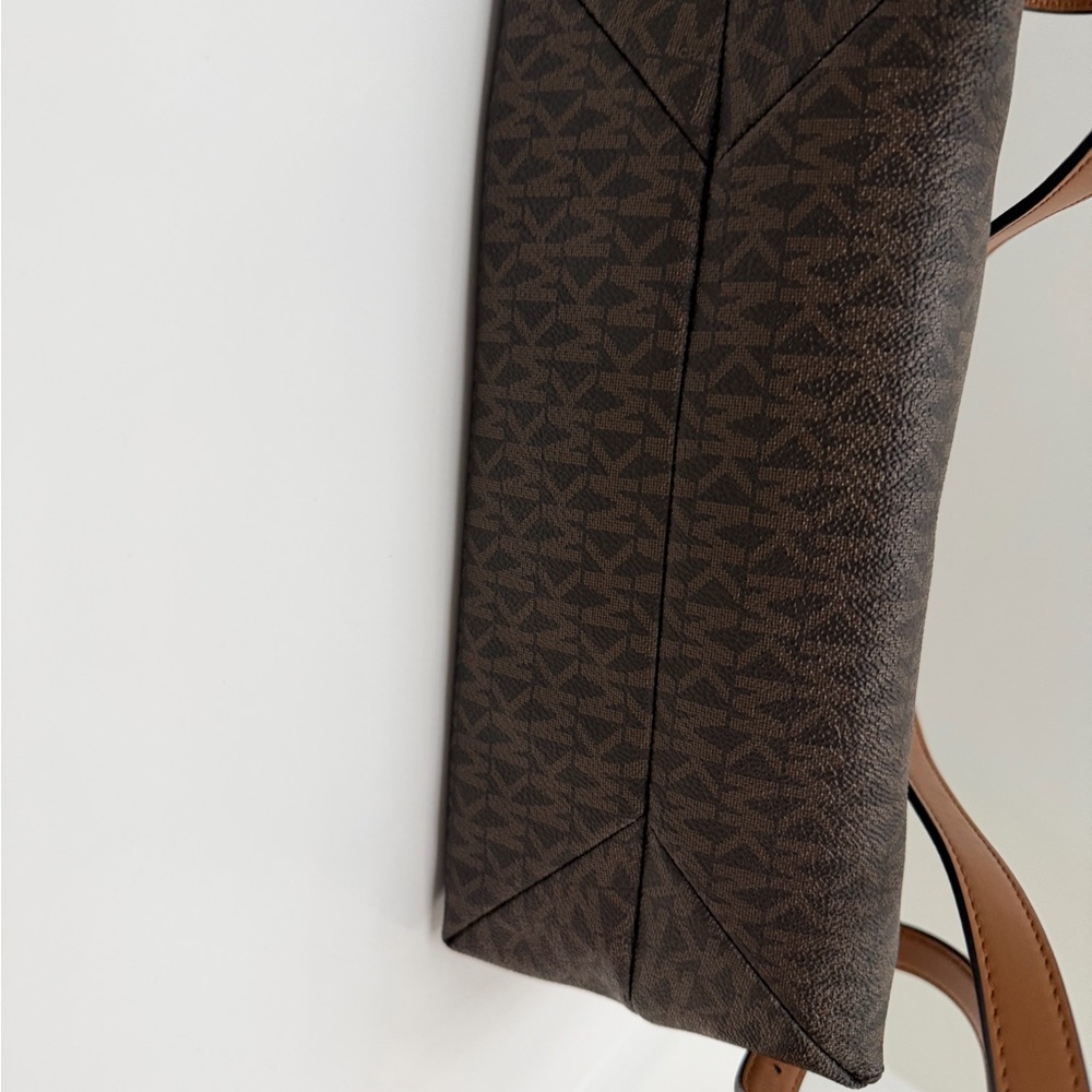 Michael Kors Dark Brown Medium Logo Backpack - Picture 3 of 4